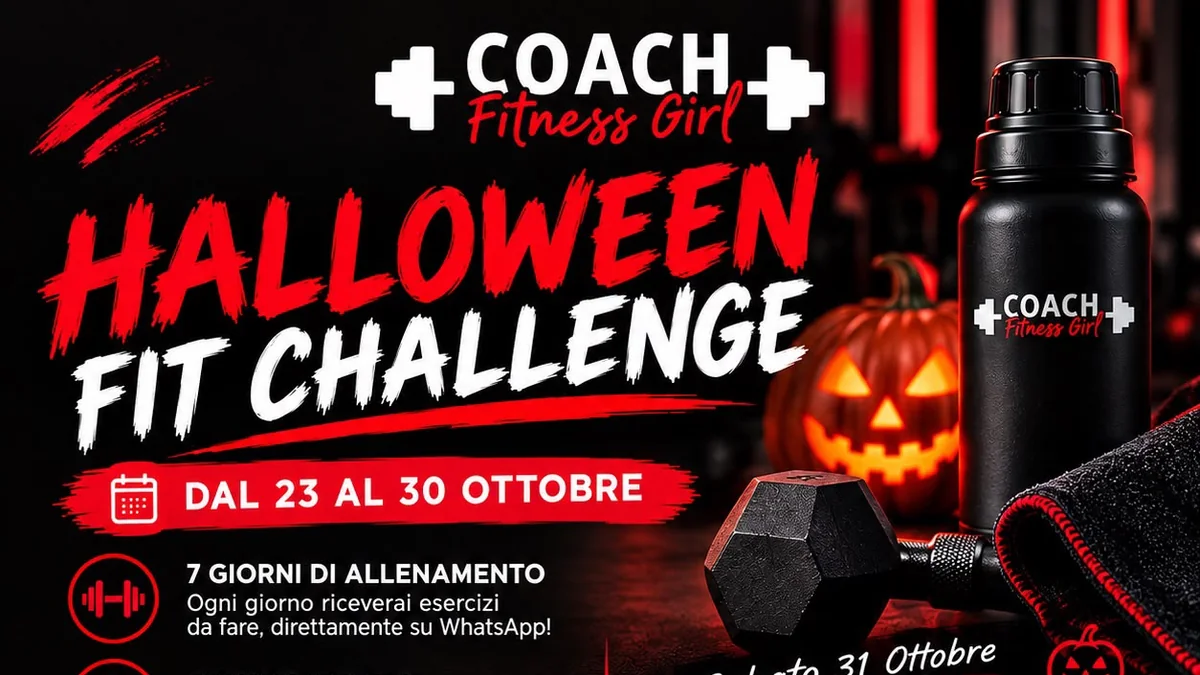 Locandina Halloween Fit Challenge Coach Fitness Girl